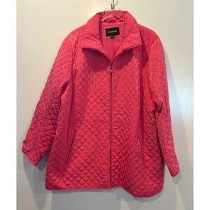 Avenue Pink Zip‎ Front Quilted Jacket Womens Plus Size 26 28